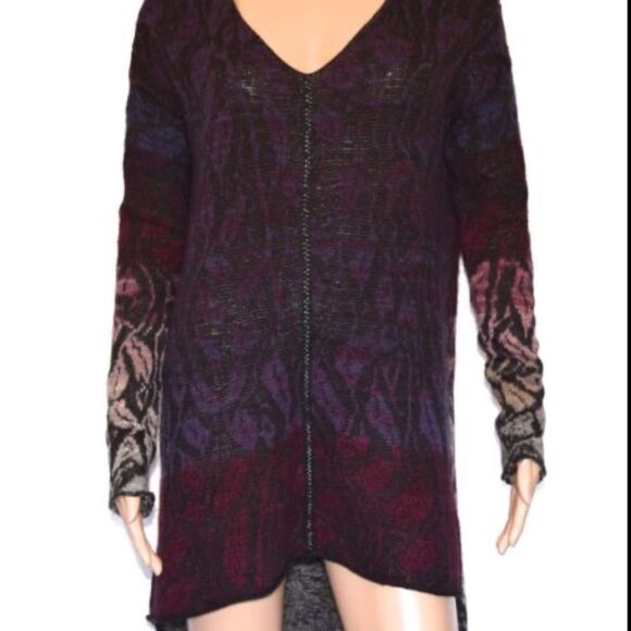 Free People Tough Love Ombré Womens Pullover Size Medium Boho Oversized Sweater‎ - Picture 1 of 7